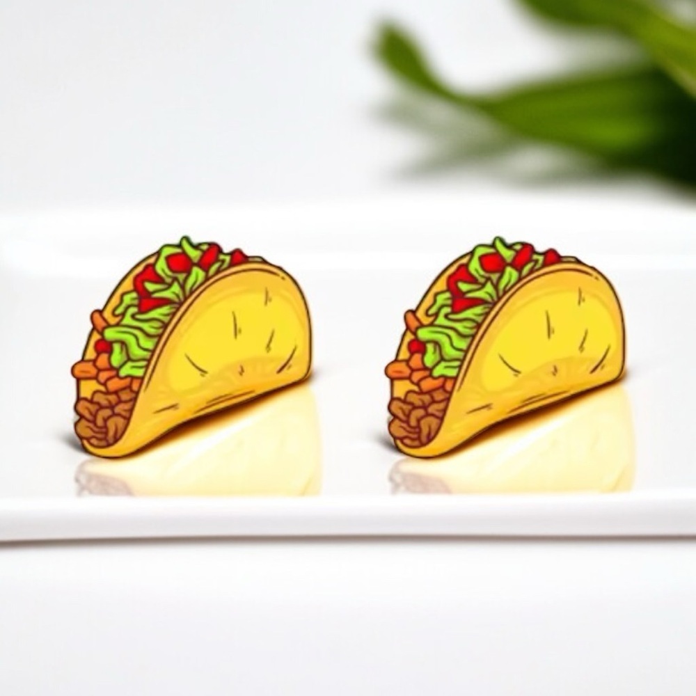 Taco 'Bout Style: Fun Taco Stud Earrings! 🌮 NWT Food Studs